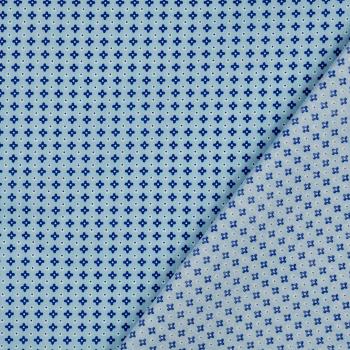 Baumwoll-Popeline, kleingemustert, hellblau